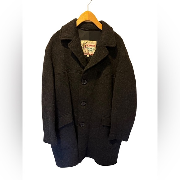 🖤 Rare Vintage McGregor Donkey Coat - Charcoal Wool w/ Red Lining (Size 40) - Picture 3 of 12